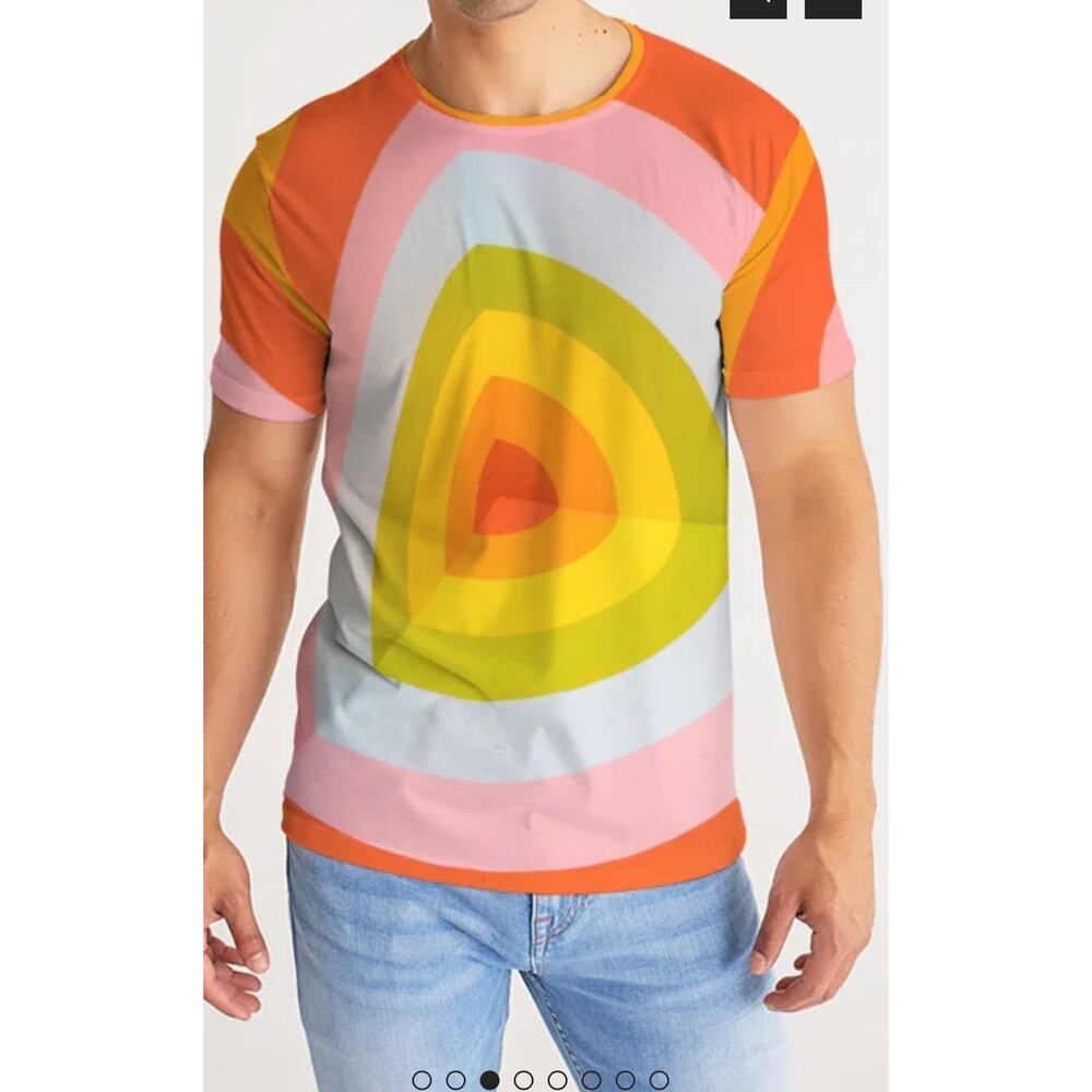 NWT Men's Harlow &  Lloyd Orange Vortex‎ Tee Tshirt Size Medium
